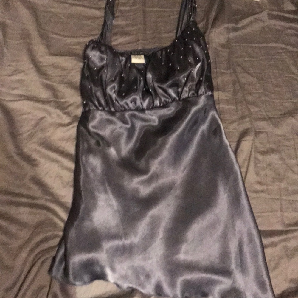 Midnight blue silk tank